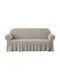 Kraft World Elastische Abdeckung Für Zweisitziges Sofa Grau Mit Volant