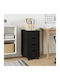 Office Drawer from Solid Wood Black 34x39x65.5cm