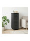 Office Drawer Made of Solid Wood with Wheels & Drawers Black 34x39x93.5cm