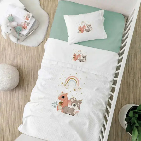 Borea Cot Blanket Woodland Waffle White 110x140cm