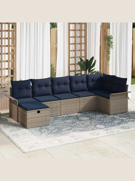 Zweisitziges Outdoor-Sofa aus Rattan mit Kissen