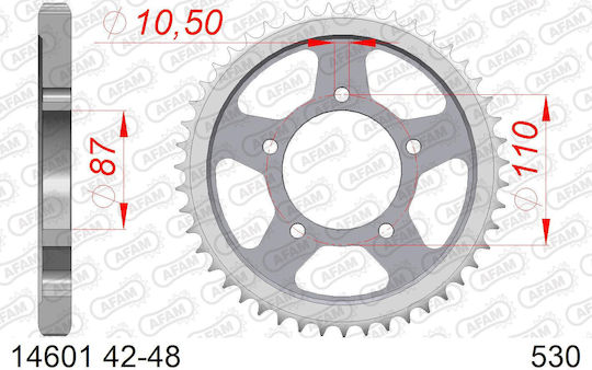 Afam Steel Rear Sprocket 530 Chain Code 14601-43