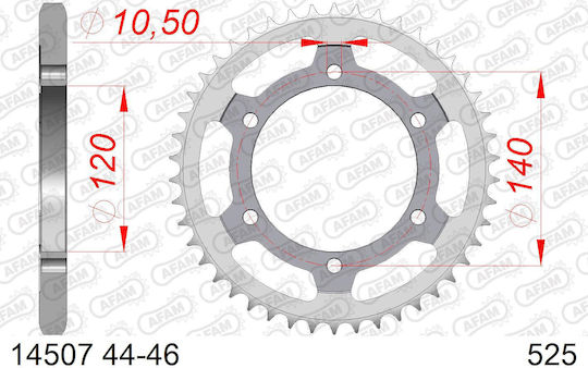 Afam Stahl Hinteres Ritzel 525 Kette Code 14507-45