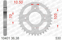 Afam Steel Rear Sprocket 530 Chain Code 10401-38