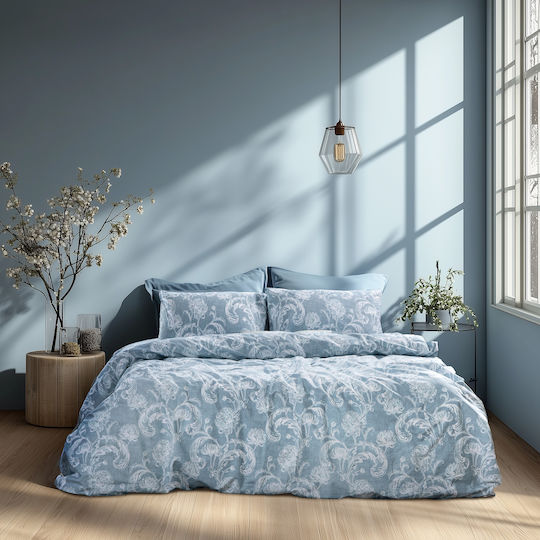 Lino Home Elysian Bettlaken Super-Doppel 240x265cm Blau 4Stücke