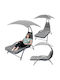 Metallic Gray Garden & Pool Deckchair 200x125x180cm