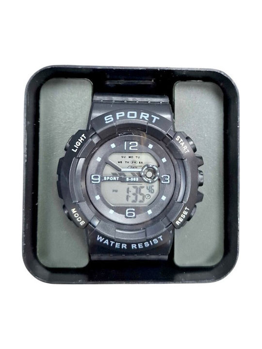 Digital Men's Watch 40mm Battery with Black Rubber Strap