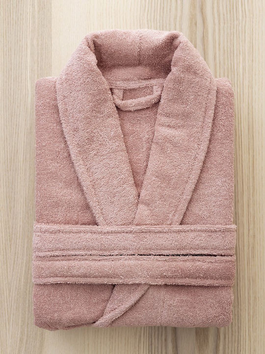 Nima Pure Bathrobe with Collar Apple Pink 350gr/m²