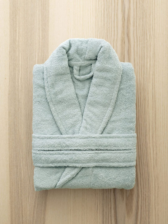 Nima Pure Hooded Bathrobe Dusty Blue 350gsm