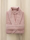 Nima Reines Bademantel mit Halsband Apple Rosa 350g/m²