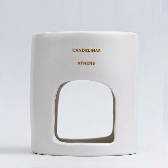 Candelinas Alb Lunar Topitor Ceară Parfumier Ceramic Pentru Casă Cu Lumânare Tealight
