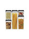 Set of 5 Pieces Food Jars for Sugar Coffee Tea with Plastic Lid Brown 1200ml