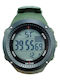 Digital Men's Watch 43mm Battery with Green Rubber Strap