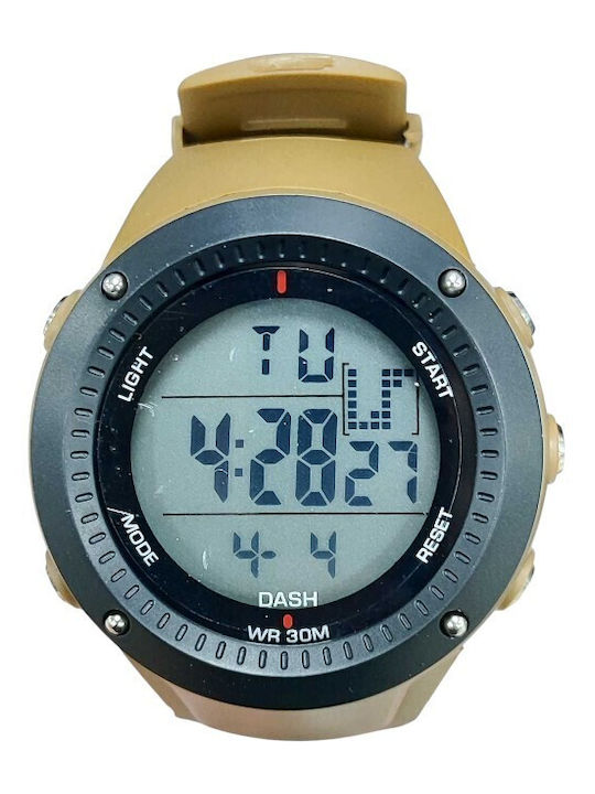 Digital Men's Watch 43mm Battery with Brown Rub...