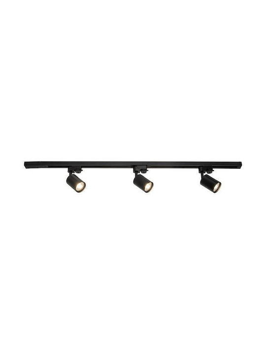 Sistem Complet de Șină Osram Elemental 4099854600012 3 Spoturi Gu10 Max 6 W Led 1 Șină 1 M Lungime Material Metal Negru