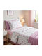 MayHome Double Sheet Set Cotton & Polyester Pink 200x240cm