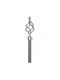 Extendable Metallic Single Curtain Pole Φ16mm 70-120cm Silver