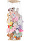 Kids Shelf Corner Hanging Plush Toy Organizer Mesh Wall Mount White