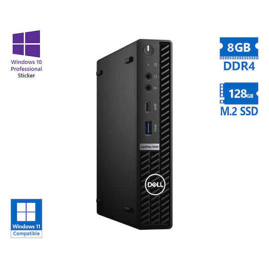 Dell OptiPlex 5090 Mini Überarbeiteter Grade A Desktop-PC Μεταχειρισμένα Refurbished Grade A (Kern i3-10100T/8GB/128GB SSD/W10 Pro)