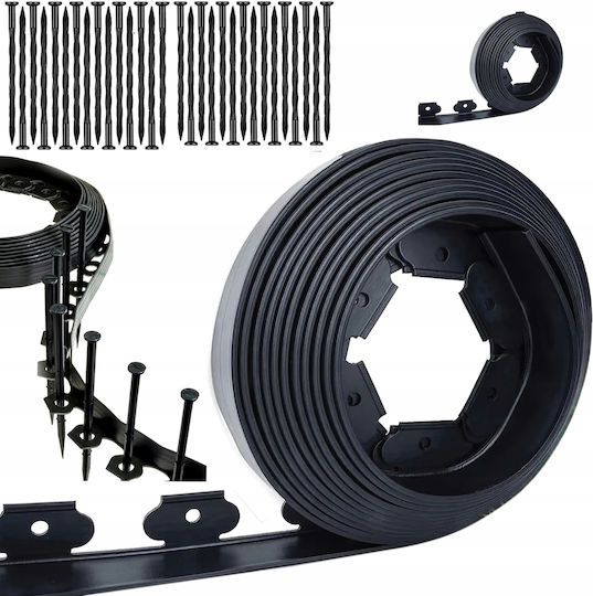 Set Gardă Viu De Grădină 30 Ancore Incluse Polipropilenă Lățime 5 Cm Lungime 10 M Negru