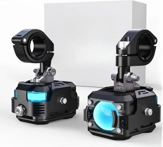 Future Eyes F150 Pro DRL LED 60W IP67 6000lm Proiector Moto Set Kit Galben Alb