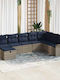 Ecksofa Outdoor Rattan mit Kissen