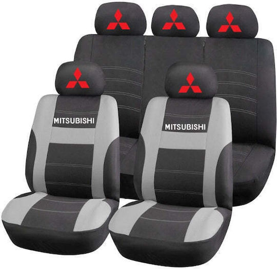 Universal Seat Covers Set Hlx2 Compatible Mitsubishi – Black Grey
