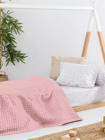 Palamaiki Nursery Swaddling Blanket Marcie Waffle Pink 80x110cm