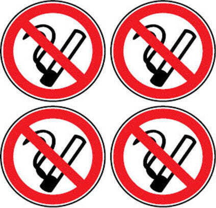 Sticker 12 X 12 Cm Preventa "no Smoking"