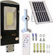 Lampă Solară de Stradă 300W 4200lm Alb Cald 3000K cu Senzor de Mișcare Fotocelulă și Telecomandă IP67 35x29cm