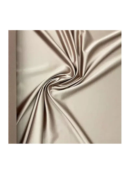 Dekorationsstoff Satin Pro Meter Breite 150cm Dunkles Beige