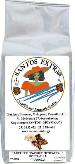 Santos Extra Καφές Φίλτρου Μονοποικιλιακός Arabica Costa Rica Extra Aroma σε Κόκκους 250gr