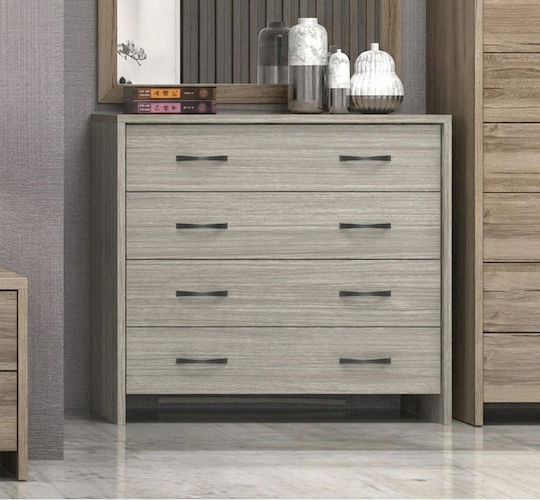 Kommode Schlafzimmer Holz mit 4 Schubladen Olive 86x40x78cm