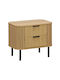 Nachttische Scandi Holz Beige 2Stücke 57x42x50cm