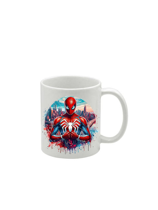 Weiße Tasse Spider-man