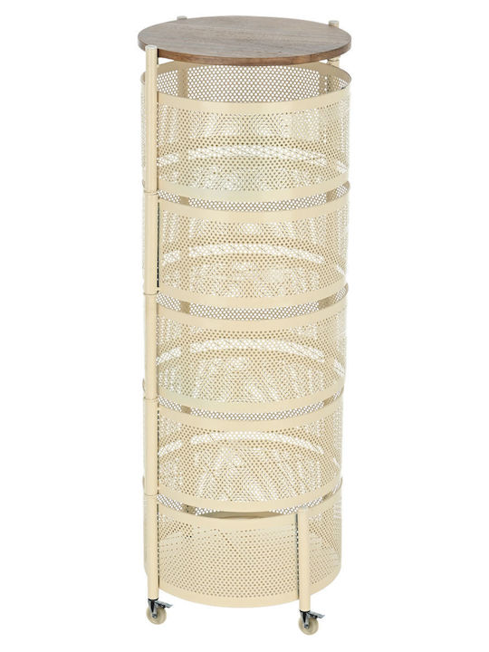 Estia Allure Troler Bucătărie Metalic cu 5 Rafturi Bej 30x30x84cm