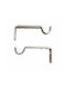Curtain Rail Base Wall Metallic Silver 2 Pieces