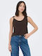 Women's Sleeveless Brown Blouse