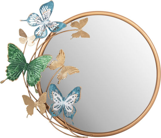HomeMarkt HM4213 Καθρέπτης Χρυσός Διαμέτρου 50cm