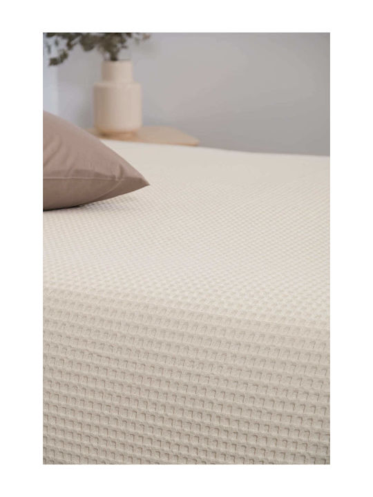 Naf Naf Waffle Decke Piqué Einzeln 170x240cm Ecru