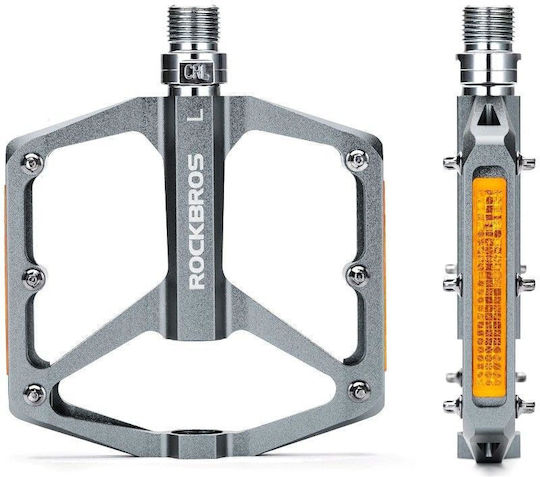 Rockbros Bicycle Pedals Flat Silver