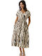 Sommer Midi Hemdkleid Tierdruck