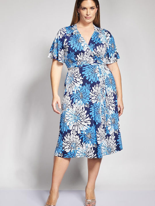 Rochie De Vară Pentru Femei Midi Wrap-Around Cu Volane Albă