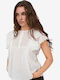Short Sleeve Women's Cotton Shirt White