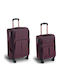 Xplorer Fabric Dark Purple Suitcases With 4 Wheels Set Of 2 Pieces