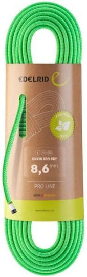 Siskin Eco Dry Въже 8.6 Мм 70 Метра Неоново Зелено Зелено