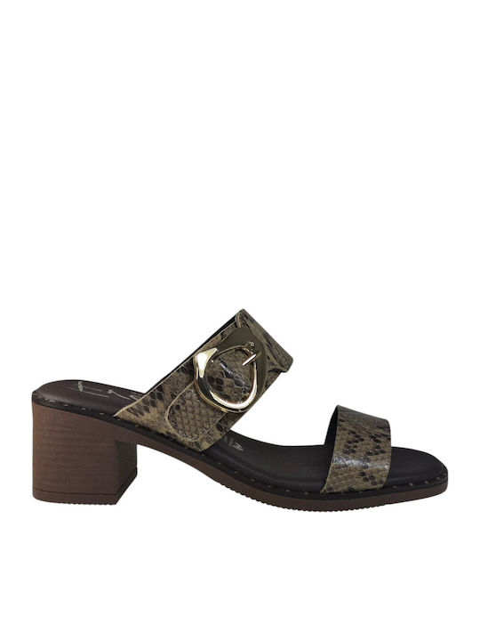Brown Sandals 555-02-Snake-Print
