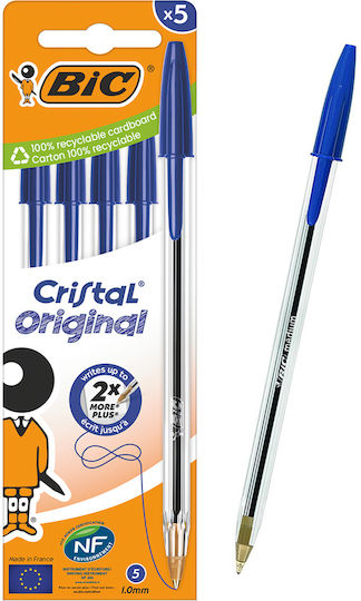 BIC Cristal Original Στυλό Ballpoint 5τμχ