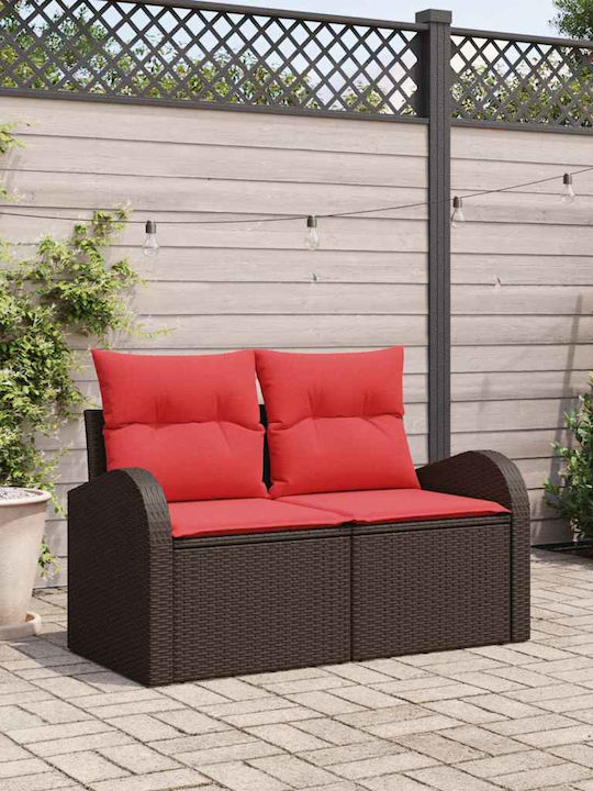 Διθέσιος Καναπές Εξωτερικού Χώρου Rattan 124x62x85cm