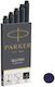 Parker 5 Пълнителя Мастило за Писалка Черни